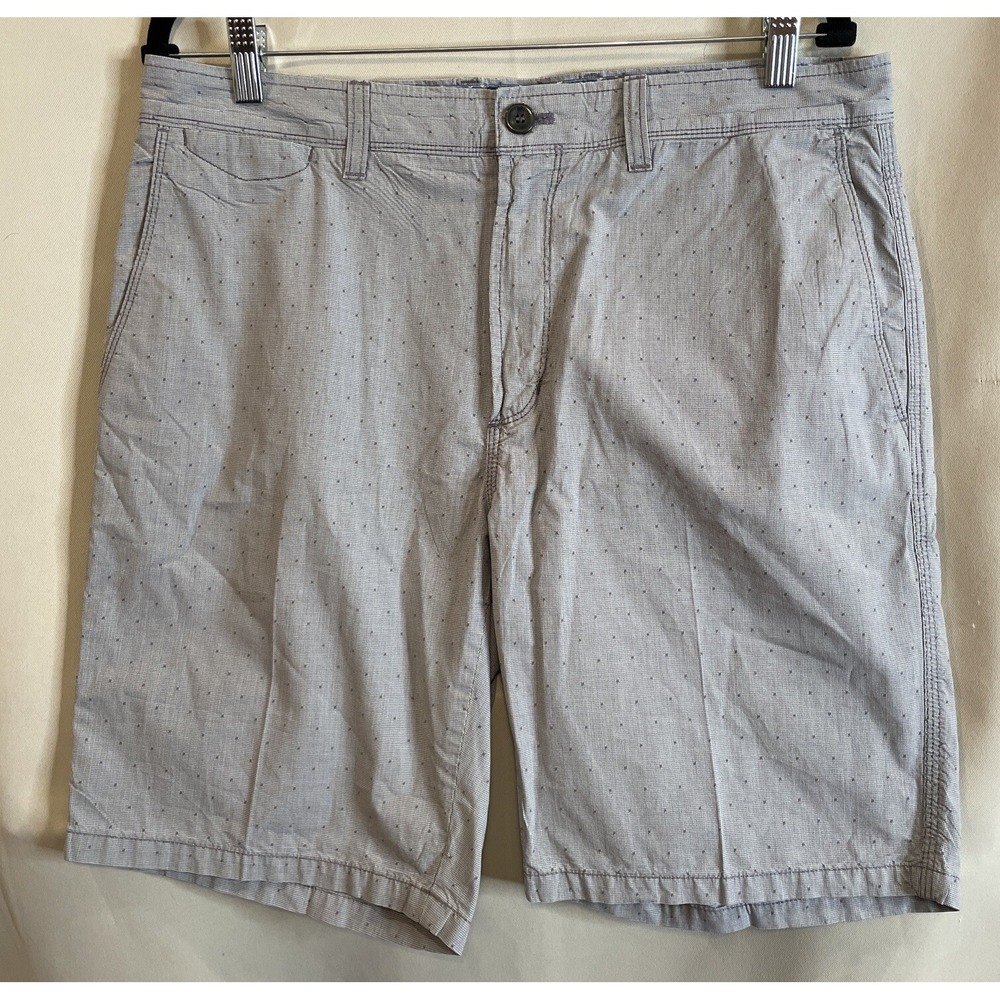 Banana Republic Mens 34 Aiden Short Urban Grey Micro Pattern Crosses Preppy